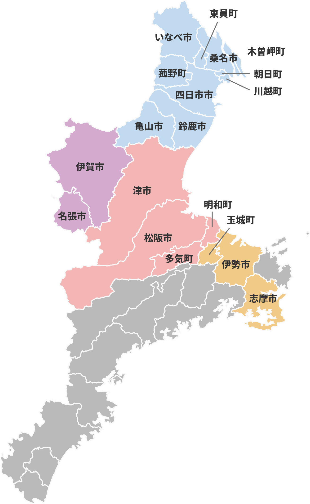 三重教区の地図
